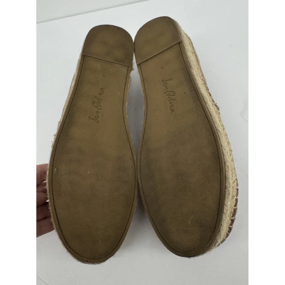 Sam Edelman Suede Espadrille Flats Womens 9M EU 39 Pink Blush Mauve Slip On Shoe